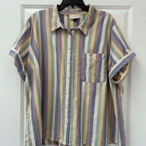 Universal Thread Casual Pastel Striped Button Down Shirt